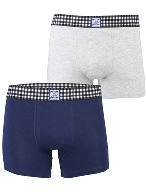 Boxers Shorts Set in Blue / Light Grey Marl - Le Shark