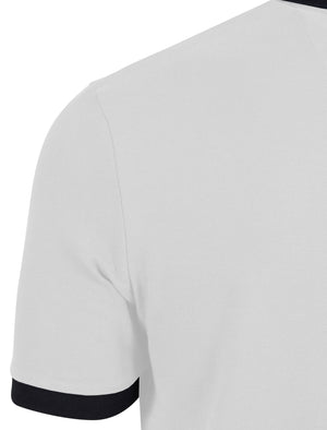 Brodlove Zip Up Polo Shirt in White - Le Shark