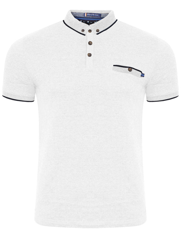 Camera Polo Shirt in Optic White - Le Shark