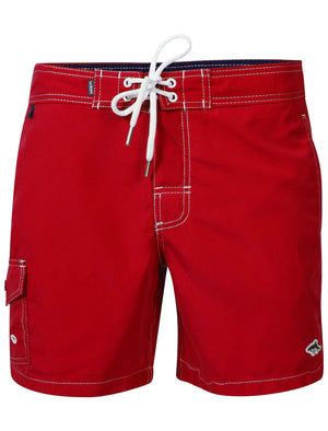 Juanita Swim Shorts in Firebrick Red - Le Shark