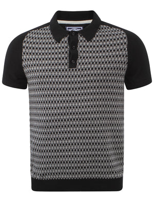 Le Shark Brandan black striped knitted polo