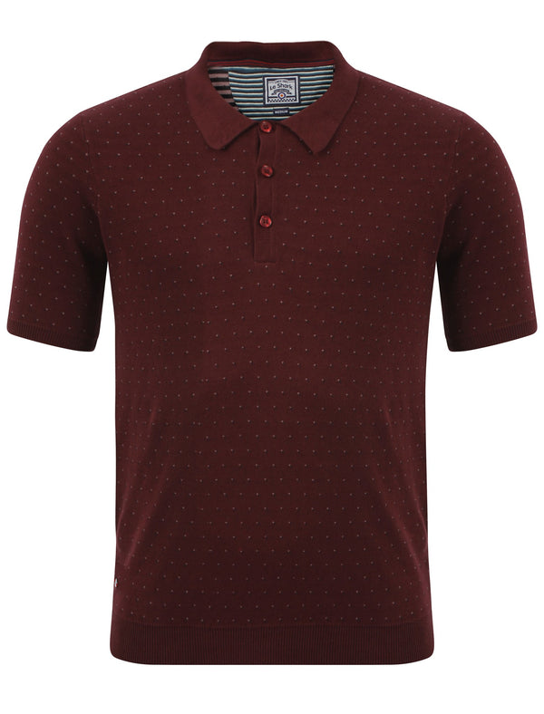 Le Shark Joseph burgandy knitted polo