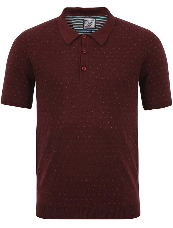 Le Shark Joseph Oxblood Knitted Polo