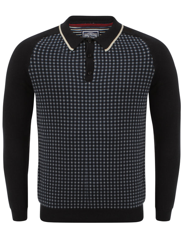 Men's Le Shark Perry Navy Long Sleeved Polo Shirt