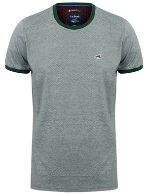 Edensor Feeder Stripe & Spot Cotton T-Shirt in Jasper Green - Le Shark