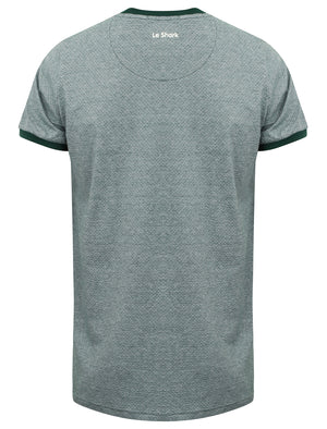 Edensor Feeder Stripe & Spot Cotton T-Shirt in Jasper Green - Le Shark