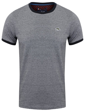 Edensor Feeder Stripe & Spot Cotton T-Shirt in True Navy - Le Shark
