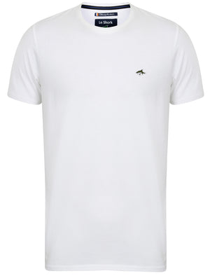 Havelock Short Sleeve Crew Neck Cotton T-Shirt in Optic White - Le Shark