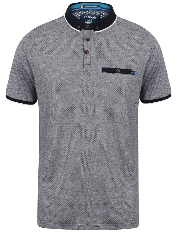 Elgood Feeder Stripe Jersey Polo Shirt in True Navy - Le Shark