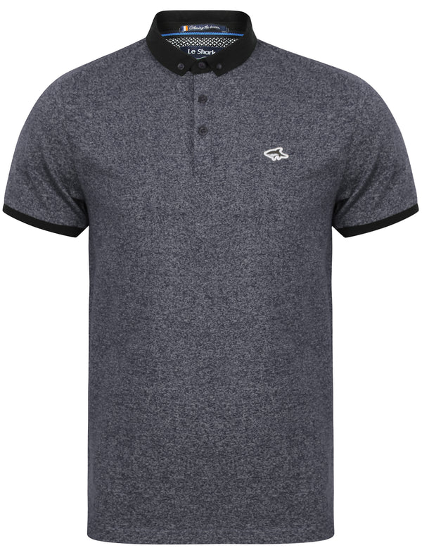 Ellsworth Flecked Cotton Jersey Polo Shirt in Navy - Le Shark