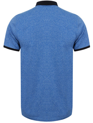 Ellsworth Flecked Cotton Jersey Polo Shirt in Vespa Blue - Le Shark