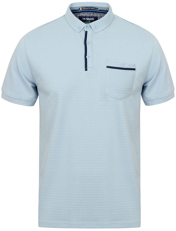 Ensign Jacquard Pique Polo Shirt in Starlight Blue - Le Shark