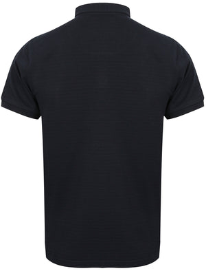 Ensign Jacquard Pique Polo Shirt in True Navy - Le Shark