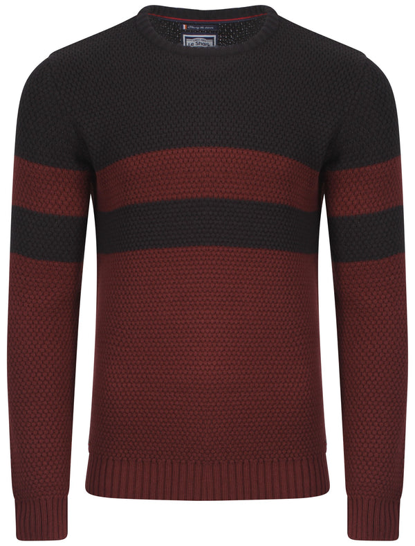 Le Shark Adu oxblood and navy blue jumper