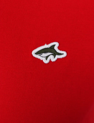 Avenue Basic Cotton Crew Neck T-Shirt In Barados Cherry - Le Shark