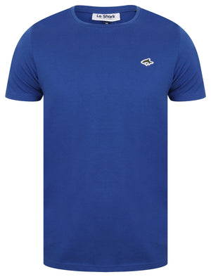 Avenue Basic Cotton Crew Neck T-Shirt In Sea Surf Blue - Le Shark