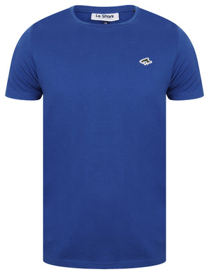 Avenue Basic Cotton Crew Neck T-Shirt In Sea Surf Blue - Le Shark