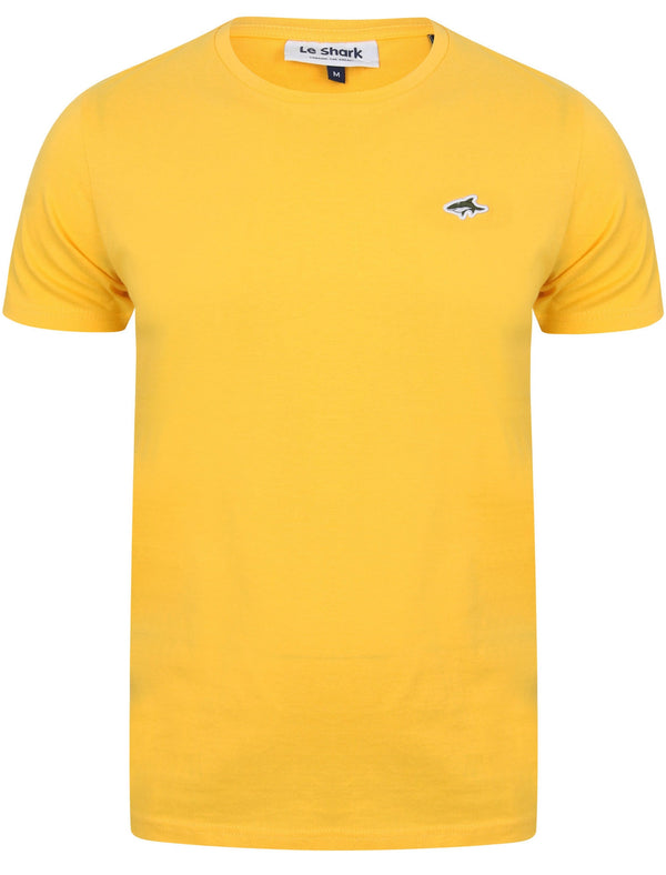 Avenue Basic Cotton Crew Neck T-Shirt In Solar Yellow - Le Shark
