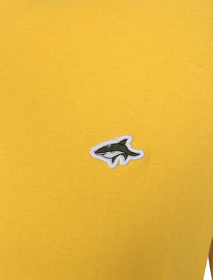 Avenue Basic Cotton Crew Neck T-Shirt In Solar Yellow - Le Shark