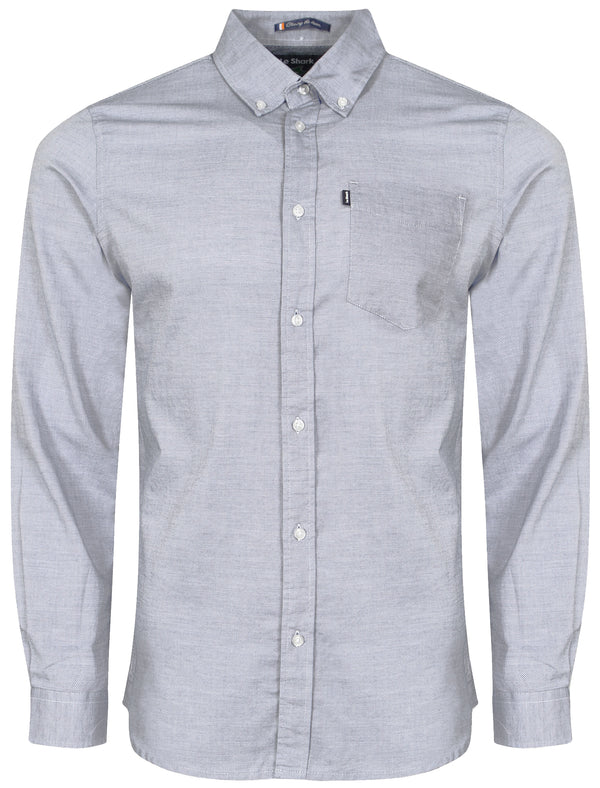 Barra Cotton Chambray Shirt in Slate Blue - Le Shark