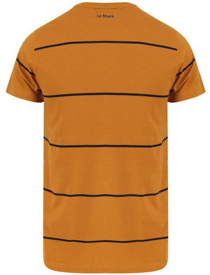 Barrack Striped Cotton Jersey T-Shirt In Buckthorn Brown - Le Shark