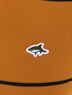 Barrack Striped Cotton Jersey T-Shirt In Buckthorn Brown - Le Shark