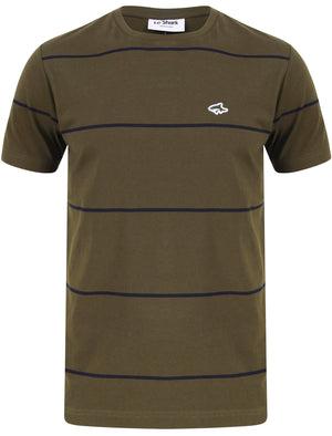 Barrack Striped Cotton Jersey T-Shirt In Grape Leaf - Le Shark