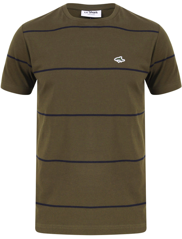 Barrack Striped Cotton Jersey T-Shirt In Grape Leaf - Le Shark