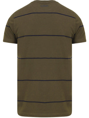 Barrack Striped Cotton Jersey T-Shirt In Grape Leaf - Le Shark