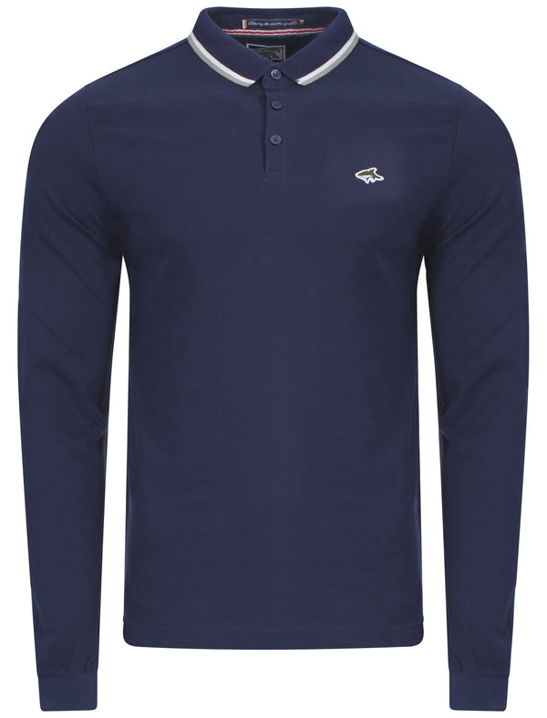 Le Shark blue long sleeve polo shirt