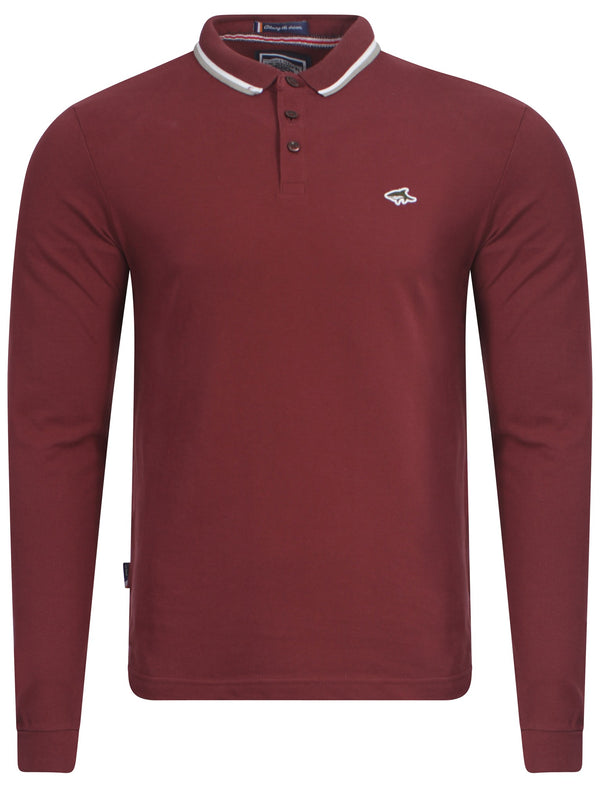 Le Shark oxblood long sleeve polo shirt