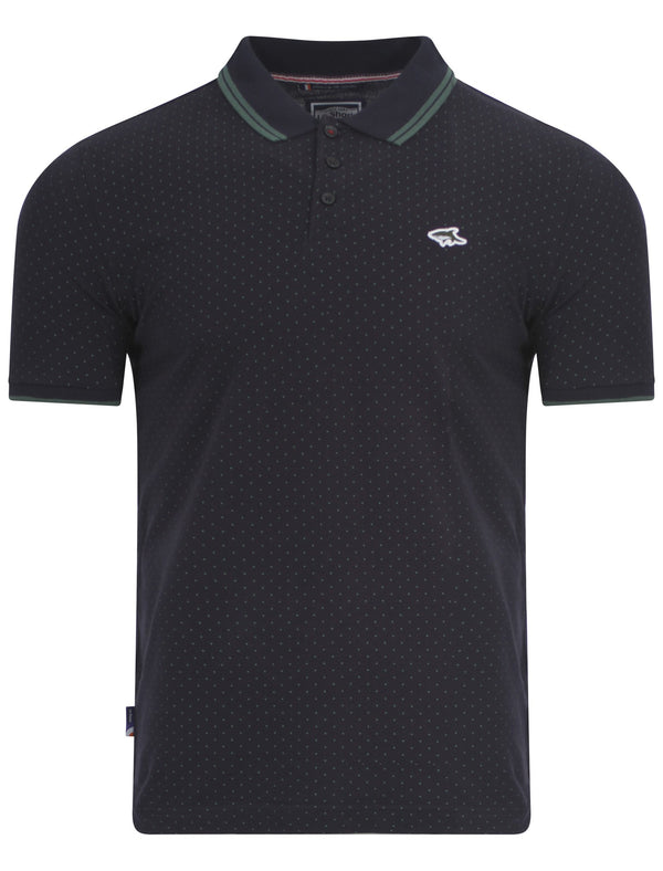 Le Shark Beckflow polo with green polka-dots