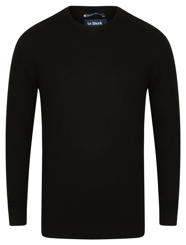 Branfield Cotton Crew Neck Jumper in Black - Tokyo Laundry