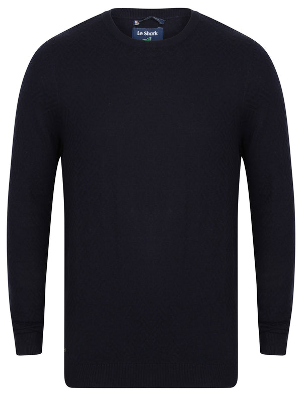 Branfield Cotton Crew Neck Jumper in Maritime Blue - Tokyo Laundry