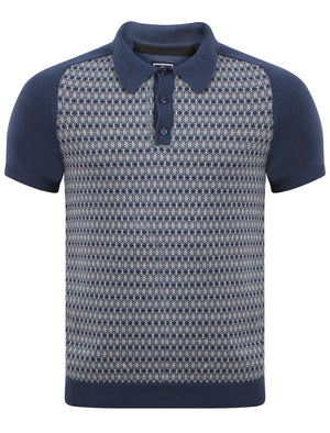 Le Shark Brandan blue striped knitted polo