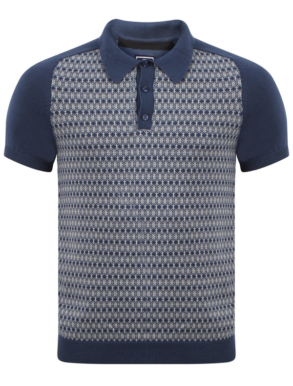 Le Shark Brandan blue striped knitted polo