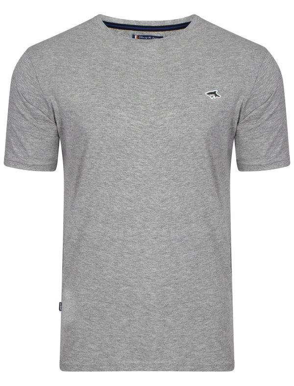 Bridstow Basic Crew Neck Tee in Grey Marl - Le Shark