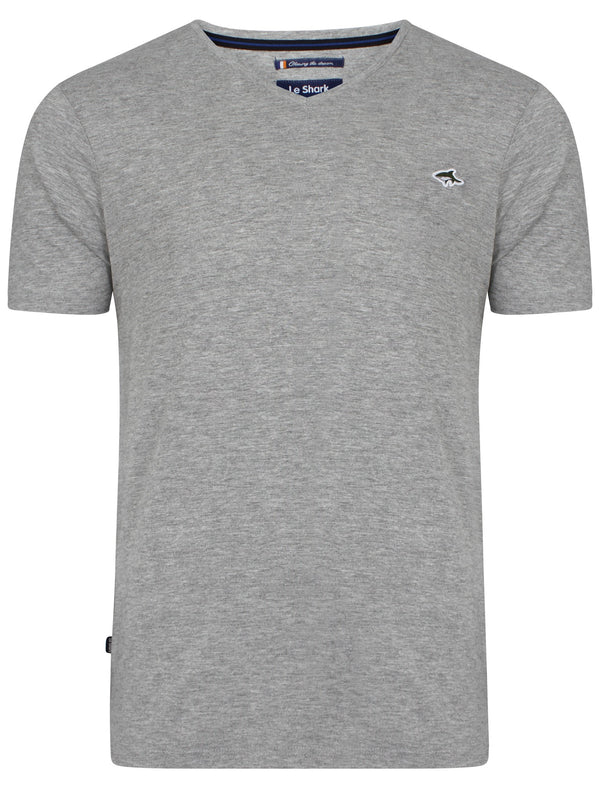 Men's Basic V-neck grey T-shirt - Le Shark