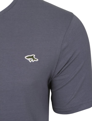 Men's Basic V-neck indigo T-shirt - Le Shark