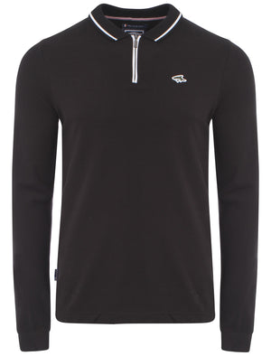 Le Shark Broadwick black long sleeved polo shirt