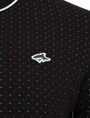 Brushwood Polkadot Polo Shirt in Black - Le Shark