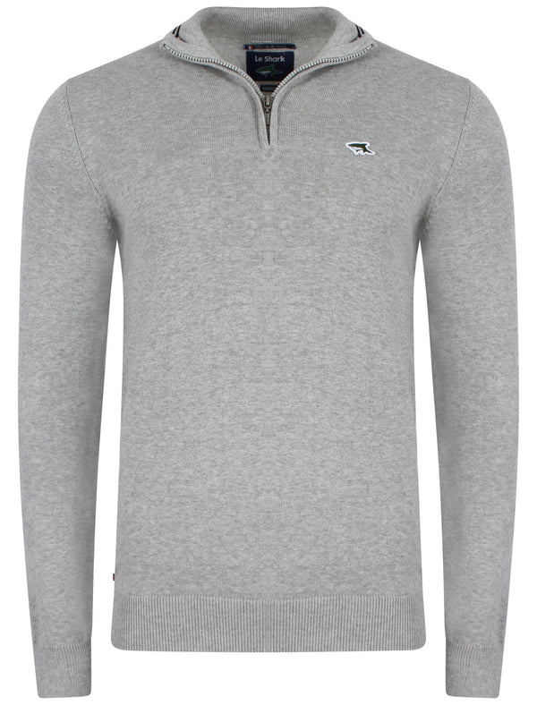 Bryon Zip up Jumper in Grey Marl - Le Shark