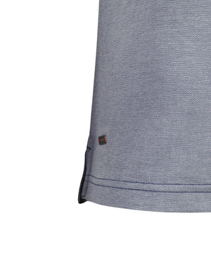 Chatham Patterned Collar Polo Shirt in True Navy - Le Shark