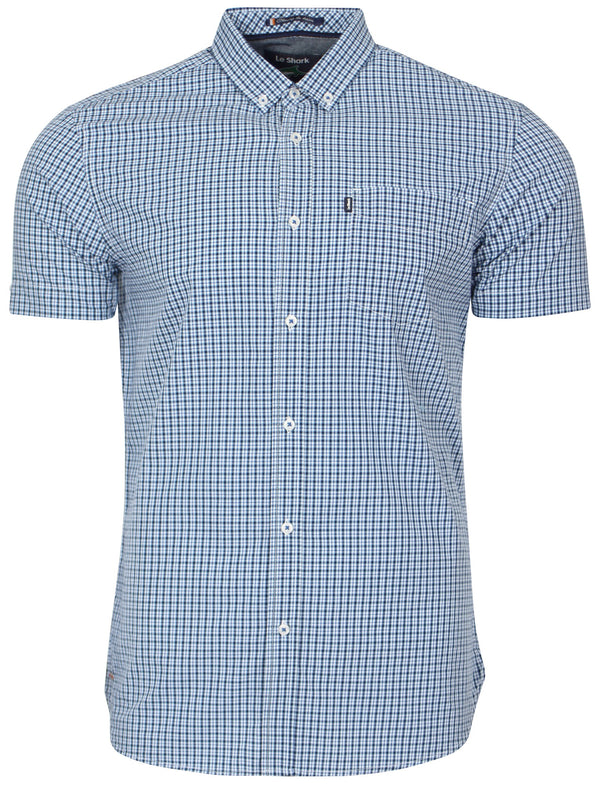 Cicero Gingham Shirt in Blue - Le Shark