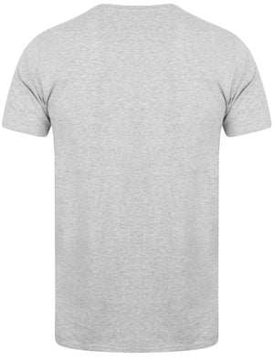 Cook Cotton Jersey T-Shirt with Henley Neckline in Light Grey Marl- Le Shark