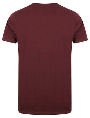 Cook Cotton Jersey T-Shirt with Henley Neckline in Wine Tasting - Le Shark