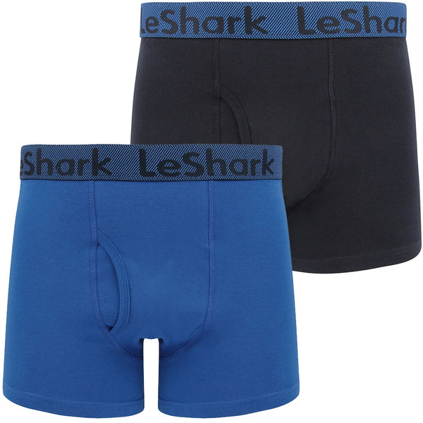 Cromwell (2 Pack) Sports Boxer Shorts Set in Olympian Blue / Navy - Le Shark