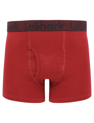 Cromwell (2 Pack) Sports Boxer Shorts Set in Rumba Red / Navy - Le Shark