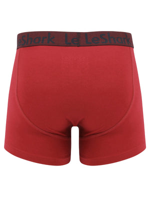 Cromwell (2 Pack) Sports Boxer Shorts Set in Rumba Red / Navy - Le Shark