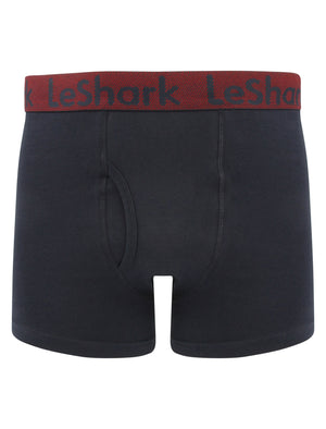 Cromwell (2 Pack) Sports Boxer Shorts Set in Rumba Red / Navy - Le Shark
